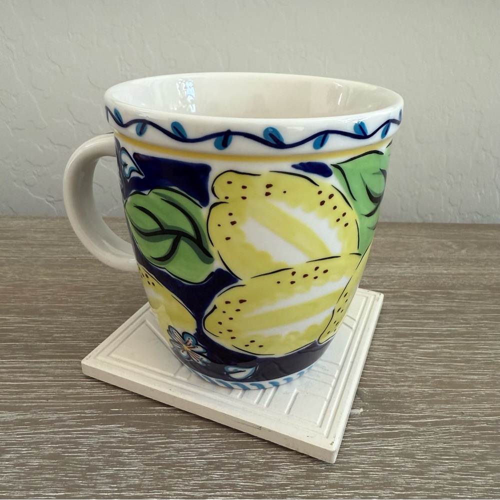 Starbucks vintage Italian lemon hand painted mug circa 2002. - Picture 2 of 13